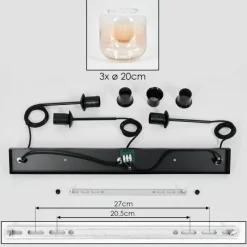 hofstein Lauden Suspension Noir, 3 lumières