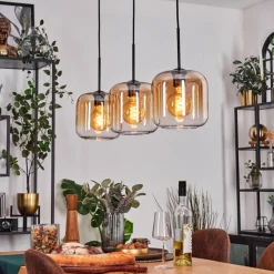 hofstein Lauden Suspension Noir, 3 lumières