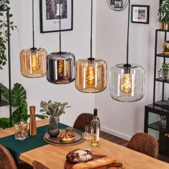 hofstein Lauden Suspension Noir, 4 lumières