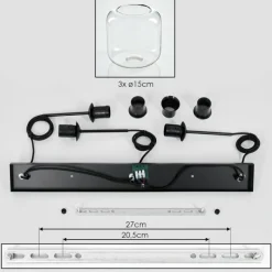 hofstein Lauden Suspension Noir, 3 lumières