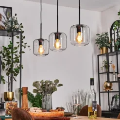 hofstein Lauden Suspension Noir, 3 lumières