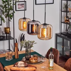 hofstein Lauden Suspension Noir, 3 lumières