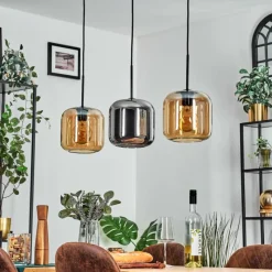 hofstein Lauden Suspension Noir, 3 lumières