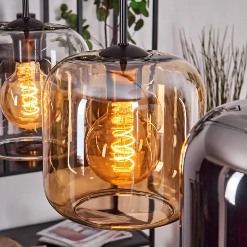 hofstein Lauden Suspension Noir, 3 lumières