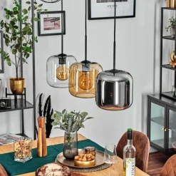 hofstein Lauden Suspension Noir, 3 lumières