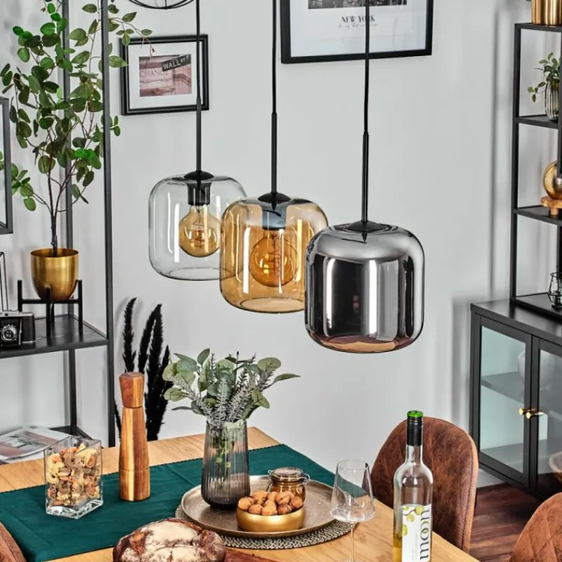 hofstein Lauden Suspension Noir, 3 lumières