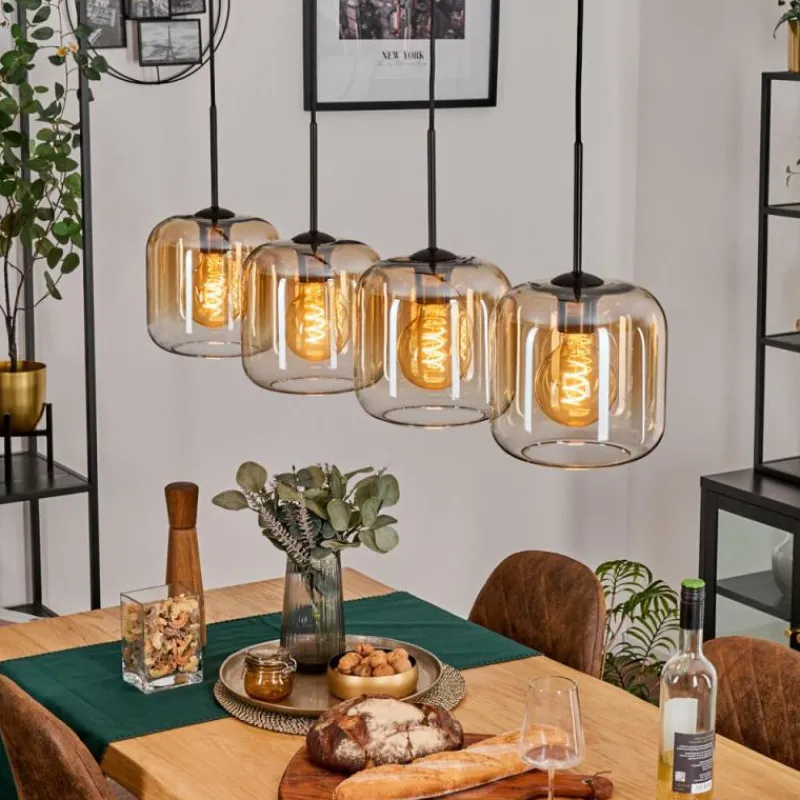 hofstein Lauden Suspension Noir, 4 lumières