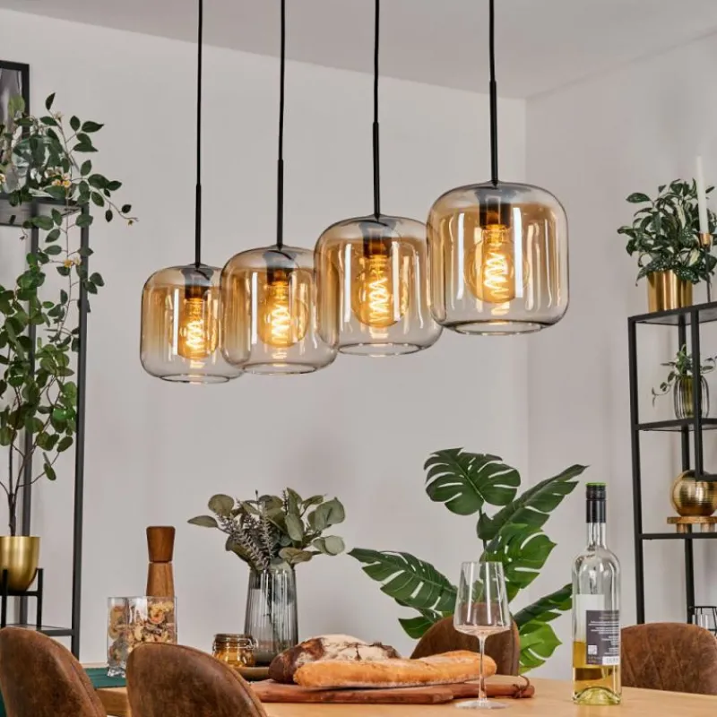 hofstein Lauden Suspension Noir, 4 lumières