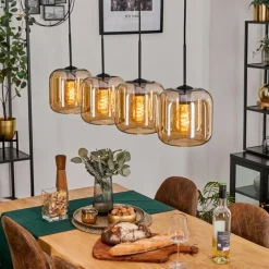 hofstein Lauden Suspension Noir, 4 lumières