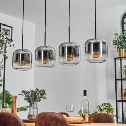 hofstein Lauden Suspension Noir, 4 lumières