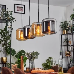 hofstein Lauden Suspension Noir, 4 lumières