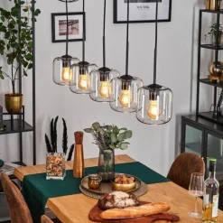 hofstein Lauden Suspension Noir, 5 lumières