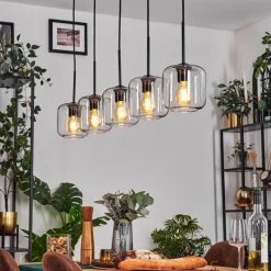 hofstein Lauden Suspension Noir, 5 lumières