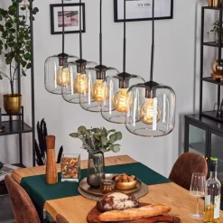 hofstein Lauden Suspension Noir, 5 lumières