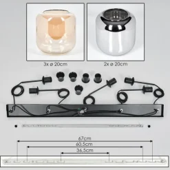 hofstein Lauden Suspension Noir, 5 lumières