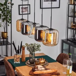 hofstein Lauden Suspension Noir, 5 lumières