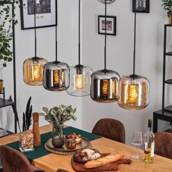 hofstein Lauden Suspension Noir, 5 lumières