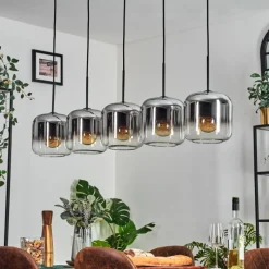 hofstein Lauden Suspension Noir, 5 lumières