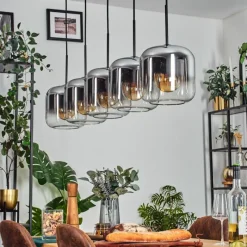 hofstein Lauden Suspension Noir, 5 lumières