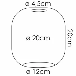 hofstein Lauden Verre de rechange 20 cm Chrome, Clair, Fumé
