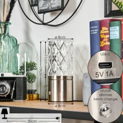 hofstein Lauter Lampe à poser LED Nickel mat, 1 lumière