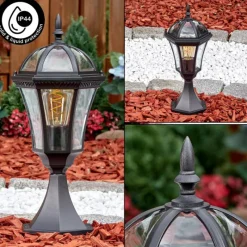 Luminaires Rustiques-hofstein Lavajo Borne lumineuse, Eclairage de chemin Noir, 1 lumière