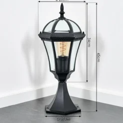 Luminaires Rustiques-hofstein Lavajo Borne lumineuse, Eclairage de chemin Noir, 1 lumière