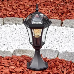 Luminaires Rustiques-hofstein Lavajo Borne lumineuse, Eclairage de chemin Noir, 1 lumière