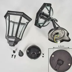 Luminaires Rustiques-hofstein Lavajo Luminaire extérieur, Lampe murale d´extérieur Noir, 1 lumière