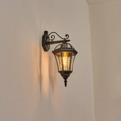 Luminaires Rustiques-hofstein Lavajo Luminaire extérieur, Lampe murale d´extérieur Noir, 1 lumière