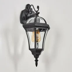 Luminaires Rustiques-hofstein Lavajo Luminaire extérieur, Lampe murale d´extérieur Noir, 1 lumière