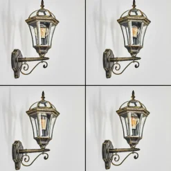 Luminaires Rustiques-hofstein Lavajo Luminaire extérieur, Lampe murale d´extérieur Or, Noir, 1 lumière