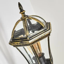 Luminaires Rustiques-hofstein Lavajo Luminaire extérieur, Lampe murale d´extérieur Or, Noir, 1 lumière, Détecteur de mouvement