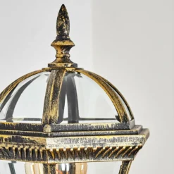 Luminaires Rustiques-hofstein Lavajo Luminaire extérieur, Lampe murale d´extérieur Or, Noir, 1 lumière, Détecteur de mouvement