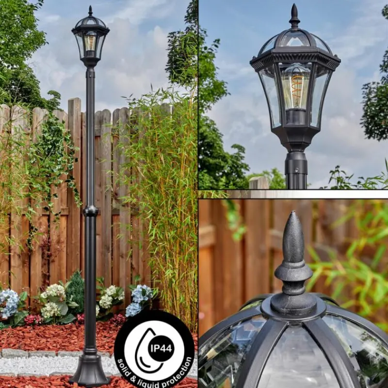 Luminaires Rustiques-hofstein Lavajo Luminaire extérieur, Réverbère, Eclairage de chemin Noir, 1 lumière