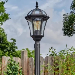 Luminaires Rustiques-hofstein Lavajo Luminaire extérieur, Réverbère, Eclairage de chemin Noir, 1 lumière