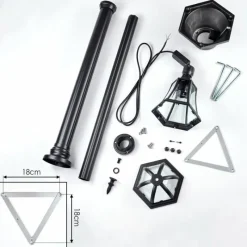 Luminaires Rustiques-hofstein Lavajo Luminaire extérieur, Réverbère, Eclairage de chemin Noir, 1 lumière