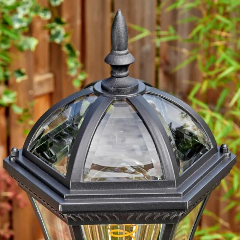 Luminaires Rustiques-hofstein Lavajo Luminaire extérieur, Réverbère, Eclairage de chemin Noir, 1 lumière