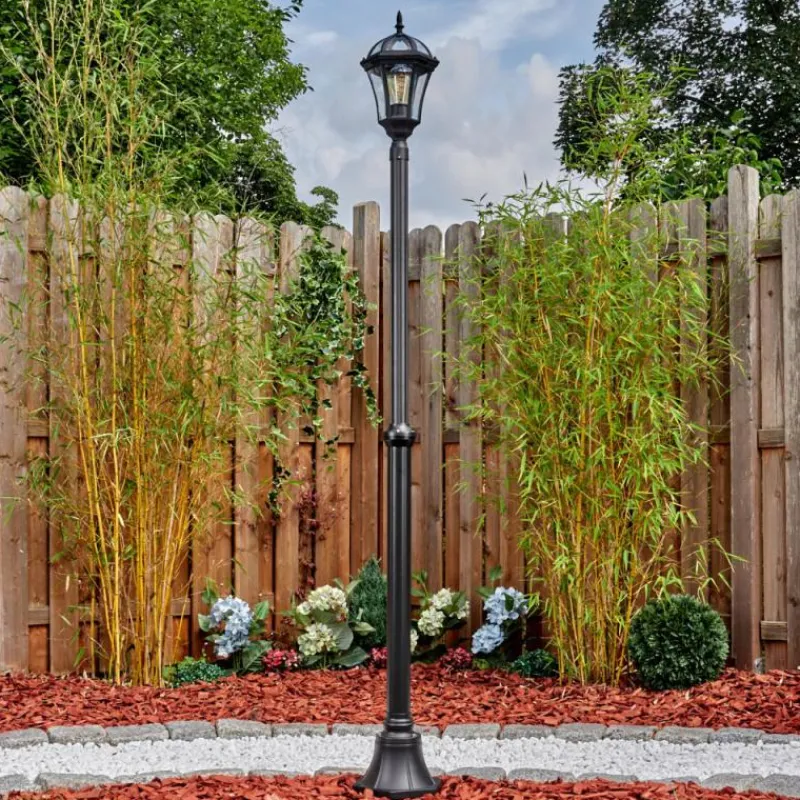 Luminaires Rustiques-hofstein Lavajo Luminaire extérieur, Réverbère, Eclairage de chemin Noir, 1 lumière