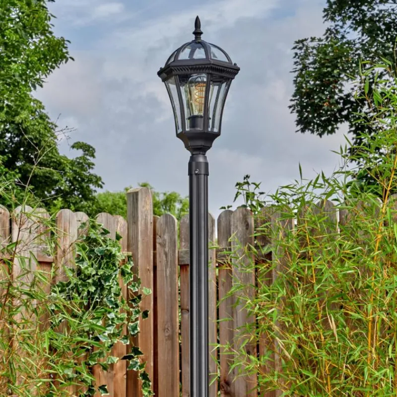 Luminaires Rustiques-hofstein Lavajo Luminaire extérieur, Réverbère, Eclairage de chemin Noir, 1 lumière