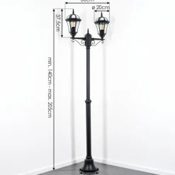 Luminaires Rustiques-hofstein Lavajo Luminaire extérieur, Réverbère, Eclairage de chemin Noir, 2 lumières