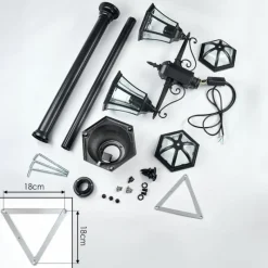 Luminaires Rustiques-hofstein Lavajo Luminaire extérieur, Réverbère, Eclairage de chemin Noir, 2 lumières