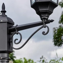 Luminaires Rustiques-hofstein Lavajo Luminaire extérieur, Réverbère, Eclairage de chemin Noir, 2 lumières