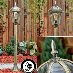 Luminaires Rustiques-hofstein Lavajo Luminaire extérieur, Eclairage de chemin Or, Noir, 1 lumière