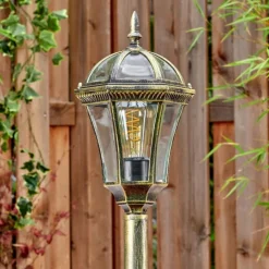 Luminaires Rustiques-hofstein Lavajo Luminaire extérieur, Eclairage de chemin Or, Noir, 1 lumière