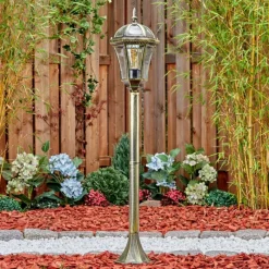 Luminaires Rustiques-hofstein Lavajo Luminaire extérieur, Eclairage de chemin Or, Noir, 1 lumière