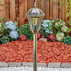 Luminaires Rustiques-hofstein Lavajo Luminaire extérieur, Eclairage de chemin Or, Noir, 1 lumière