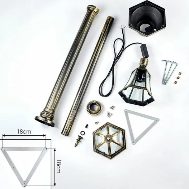 Luminaires Rustiques-hofstein Lavajo Luminaire extérieur, Réverbère, Eclairage de chemin Or, Noir, 1 lumière