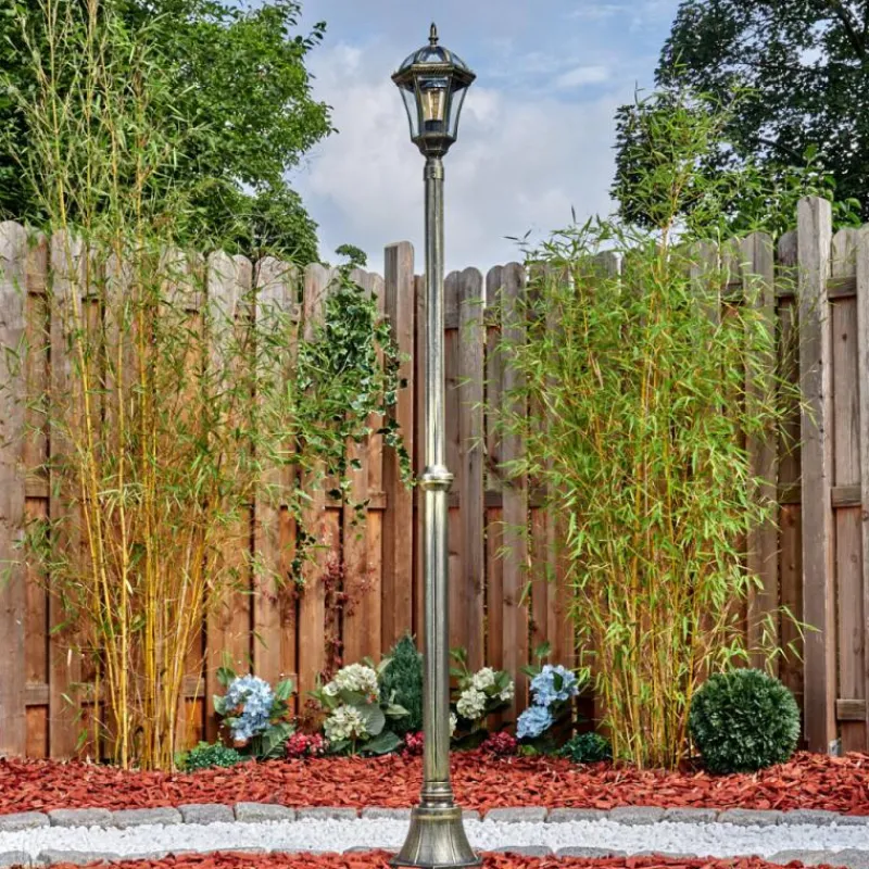 Luminaires Rustiques-hofstein Lavajo Luminaire extérieur, Réverbère, Eclairage de chemin Or, Noir, 1 lumière