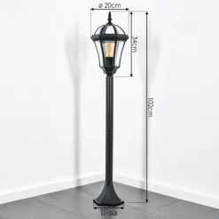 Luminaires Rustiques-hofstein Lavajo Luminaire extérieur, Eclairage de chemin Noir, 1 lumière